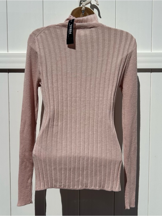 White House Black Market Sweaters - White House Black Market Lightweight Ribbed Cashmere Blend Rose Mockneck MED NWT